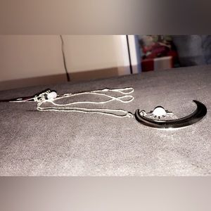 Moon necklace and earrings